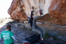 Bouldering in Hueco Tanks on 02/22/2019 with Blue Lizard Climbing and Yoga

Filename: SRM_20190222_1200360.jpg
Aperture: f/7.1
Shutter Speed: 1/250
Body: Canon EOS-1D Mark II
Lens: Canon EF 16-35mm f/2.8 L