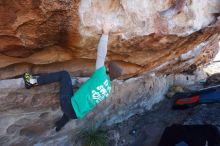Bouldering in Hueco Tanks on 02/22/2019 with Blue Lizard Climbing and Yoga

Filename: SRM_20190222_1203310.jpg
Aperture: f/6.3
Shutter Speed: 1/250
Body: Canon EOS-1D Mark II
Lens: Canon EF 16-35mm f/2.8 L