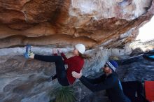 Bouldering in Hueco Tanks on 02/22/2019 with Blue Lizard Climbing and Yoga

Filename: SRM_20190222_1217380.jpg
Aperture: f/6.3
Shutter Speed: 1/250
Body: Canon EOS-1D Mark II
Lens: Canon EF 16-35mm f/2.8 L