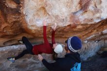 Bouldering in Hueco Tanks on 02/22/2019 with Blue Lizard Climbing and Yoga

Filename: SRM_20190222_1219330.jpg
Aperture: f/7.1
Shutter Speed: 1/250
Body: Canon EOS-1D Mark II
Lens: Canon EF 16-35mm f/2.8 L