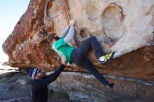 Bouldering in Hueco Tanks on 02/22/2019 with Blue Lizard Climbing and Yoga

Filename: SRM_20190222_1220560.jpg
Aperture: f/9.0
Shutter Speed: 1/250
Body: Canon EOS-1D Mark II
Lens: Canon EF 16-35mm f/2.8 L