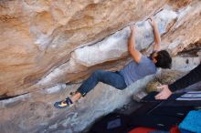 Bouldering in Hueco Tanks on 02/22/2019 with Blue Lizard Climbing and Yoga

Filename: SRM_20190222_1228510.jpg
Aperture: f/6.3
Shutter Speed: 1/250
Body: Canon EOS-1D Mark II
Lens: Canon EF 16-35mm f/2.8 L