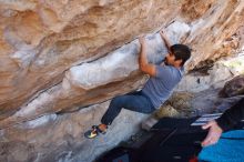 Bouldering in Hueco Tanks on 02/22/2019 with Blue Lizard Climbing and Yoga

Filename: SRM_20190222_1228520.jpg
Aperture: f/7.1
Shutter Speed: 1/250
Body: Canon EOS-1D Mark II
Lens: Canon EF 16-35mm f/2.8 L