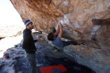 Bouldering in Hueco Tanks on 02/22/2019 with Blue Lizard Climbing and Yoga

Filename: SRM_20190222_1229000.jpg
Aperture: f/9.0
Shutter Speed: 1/250
Body: Canon EOS-1D Mark II
Lens: Canon EF 16-35mm f/2.8 L