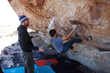 Bouldering in Hueco Tanks on 02/22/2019 with Blue Lizard Climbing and Yoga

Filename: SRM_20190222_1229130.jpg
Aperture: f/7.1
Shutter Speed: 1/250
Body: Canon EOS-1D Mark II
Lens: Canon EF 16-35mm f/2.8 L