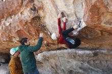 Bouldering in Hueco Tanks on 02/22/2019 with Blue Lizard Climbing and Yoga

Filename: SRM_20190222_1249300.jpg
Aperture: f/5.0
Shutter Speed: 1/250
Body: Canon EOS-1D Mark II
Lens: Canon EF 50mm f/1.8 II