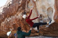 Bouldering in Hueco Tanks on 02/22/2019 with Blue Lizard Climbing and Yoga

Filename: SRM_20190222_1249510.jpg
Aperture: f/6.3
Shutter Speed: 1/250
Body: Canon EOS-1D Mark II
Lens: Canon EF 50mm f/1.8 II