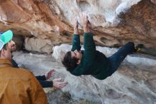 Bouldering in Hueco Tanks on 02/22/2019 with Blue Lizard Climbing and Yoga

Filename: SRM_20190222_1258530.jpg
Aperture: f/4.0
Shutter Speed: 1/250
Body: Canon EOS-1D Mark II
Lens: Canon EF 50mm f/1.8 II