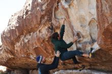 Bouldering in Hueco Tanks on 02/22/2019 with Blue Lizard Climbing and Yoga

Filename: SRM_20190222_1259190.jpg
Aperture: f/6.3
Shutter Speed: 1/250
Body: Canon EOS-1D Mark II
Lens: Canon EF 50mm f/1.8 II