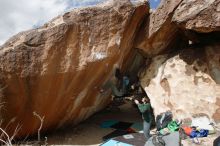Bouldering in Hueco Tanks on 02/22/2019 with Blue Lizard Climbing and Yoga

Filename: SRM_20190222_1333570.jpg
Aperture: f/8.0
Shutter Speed: 1/250
Body: Canon EOS-1D Mark II
Lens: Canon EF 16-35mm f/2.8 L
