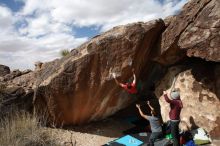 Bouldering in Hueco Tanks on 02/22/2019 with Blue Lizard Climbing and Yoga

Filename: SRM_20190222_1341580.jpg
Aperture: f/7.1
Shutter Speed: 1/250
Body: Canon EOS-1D Mark II
Lens: Canon EF 16-35mm f/2.8 L