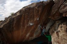 Bouldering in Hueco Tanks on 02/22/2019 with Blue Lizard Climbing and Yoga

Filename: SRM_20190222_1355020.jpg
Aperture: f/7.1
Shutter Speed: 1/250
Body: Canon EOS-1D Mark II
Lens: Canon EF 16-35mm f/2.8 L