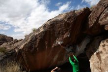 Bouldering in Hueco Tanks on 02/22/2019 with Blue Lizard Climbing and Yoga

Filename: SRM_20190222_1355250.jpg
Aperture: f/7.1
Shutter Speed: 1/250
Body: Canon EOS-1D Mark II
Lens: Canon EF 16-35mm f/2.8 L