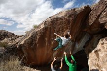 Bouldering in Hueco Tanks on 02/22/2019 with Blue Lizard Climbing and Yoga

Filename: SRM_20190222_1355400.jpg
Aperture: f/7.1
Shutter Speed: 1/250
Body: Canon EOS-1D Mark II
Lens: Canon EF 16-35mm f/2.8 L