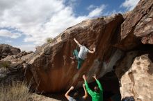 Bouldering in Hueco Tanks on 02/22/2019 with Blue Lizard Climbing and Yoga

Filename: SRM_20190222_1355450.jpg
Aperture: f/7.1
Shutter Speed: 1/250
Body: Canon EOS-1D Mark II
Lens: Canon EF 16-35mm f/2.8 L