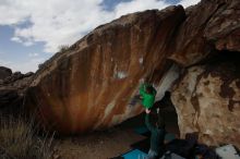 Bouldering in Hueco Tanks on 02/22/2019 with Blue Lizard Climbing and Yoga

Filename: SRM_20190222_1405580.jpg
Aperture: f/7.1
Shutter Speed: 1/320
Body: Canon EOS-1D Mark II
Lens: Canon EF 16-35mm f/2.8 L