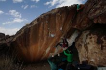 Bouldering in Hueco Tanks on 02/22/2019 with Blue Lizard Climbing and Yoga

Filename: SRM_20190222_1421280.jpg
Aperture: f/7.1
Shutter Speed: 1/320
Body: Canon EOS-1D Mark II
Lens: Canon EF 16-35mm f/2.8 L