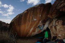 Bouldering in Hueco Tanks on 02/22/2019 with Blue Lizard Climbing and Yoga

Filename: SRM_20190222_1423200.jpg
Aperture: f/7.1
Shutter Speed: 1/320
Body: Canon EOS-1D Mark II
Lens: Canon EF 16-35mm f/2.8 L