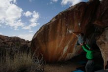 Bouldering in Hueco Tanks on 02/22/2019 with Blue Lizard Climbing and Yoga

Filename: SRM_20190222_1423410.jpg
Aperture: f/7.1
Shutter Speed: 1/320
Body: Canon EOS-1D Mark II
Lens: Canon EF 16-35mm f/2.8 L