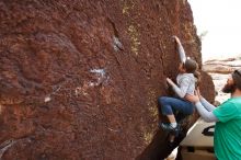 Bouldering in Hueco Tanks on 02/22/2019 with Blue Lizard Climbing and Yoga

Filename: SRM_20190222_1515300.jpg
Aperture: f/5.0
Shutter Speed: 1/250
Body: Canon EOS-1D Mark II
Lens: Canon EF 16-35mm f/2.8 L