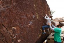 Bouldering in Hueco Tanks on 02/22/2019 with Blue Lizard Climbing and Yoga

Filename: SRM_20190222_1515340.jpg
Aperture: f/5.6
Shutter Speed: 1/250
Body: Canon EOS-1D Mark II
Lens: Canon EF 16-35mm f/2.8 L