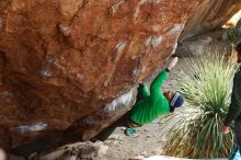 Bouldering in Hueco Tanks on 02/22/2019 with Blue Lizard Climbing and Yoga

Filename: SRM_20190222_1531380.jpg
Aperture: f/5.0
Shutter Speed: 1/250
Body: Canon EOS-1D Mark II
Lens: Canon EF 50mm f/1.8 II