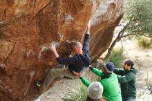 Bouldering in Hueco Tanks on 02/22/2019 with Blue Lizard Climbing and Yoga

Filename: SRM_20190222_1536180.jpg
Aperture: f/4.0
Shutter Speed: 1/320
Body: Canon EOS-1D Mark II
Lens: Canon EF 50mm f/1.8 II