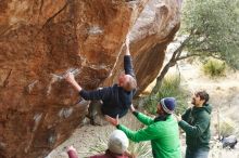 Bouldering in Hueco Tanks on 02/22/2019 with Blue Lizard Climbing and Yoga

Filename: SRM_20190222_1536220.jpg
Aperture: f/4.0
Shutter Speed: 1/320
Body: Canon EOS-1D Mark II
Lens: Canon EF 50mm f/1.8 II