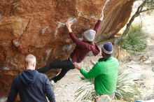 Bouldering in Hueco Tanks on 02/22/2019 with Blue Lizard Climbing and Yoga

Filename: SRM_20190222_1536580.jpg
Aperture: f/4.0
Shutter Speed: 1/320
Body: Canon EOS-1D Mark II
Lens: Canon EF 50mm f/1.8 II