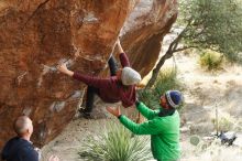 Bouldering in Hueco Tanks on 02/22/2019 with Blue Lizard Climbing and Yoga

Filename: SRM_20190222_1537100.jpg
Aperture: f/4.0
Shutter Speed: 1/500
Body: Canon EOS-1D Mark II
Lens: Canon EF 50mm f/1.8 II