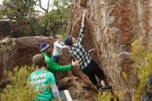 Bouldering in Hueco Tanks on 02/22/2019 with Blue Lizard Climbing and Yoga

Filename: SRM_20190222_1552330.jpg
Aperture: f/4.0
Shutter Speed: 1/640
Body: Canon EOS-1D Mark II
Lens: Canon EF 50mm f/1.8 II