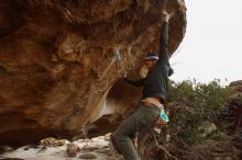 Bouldering in Hueco Tanks on 02/22/2019 with Blue Lizard Climbing and Yoga

Filename: SRM_20190222_1631550.jpg
Aperture: f/5.6
Shutter Speed: 1/250
Body: Canon EOS-1D Mark II
Lens: Canon EF 16-35mm f/2.8 L