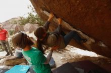 Bouldering in Hueco Tanks on 02/22/2019 with Blue Lizard Climbing and Yoga

Filename: SRM_20190222_1640590.jpg
Aperture: f/5.6
Shutter Speed: 1/200
Body: Canon EOS-1D Mark II
Lens: Canon EF 16-35mm f/2.8 L