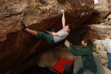 Bouldering in Hueco Tanks on 02/22/2019 with Blue Lizard Climbing and Yoga

Filename: SRM_20190222_1657220.jpg
Aperture: f/5.6
Shutter Speed: 1/500
Body: Canon EOS-1D Mark II
Lens: Canon EF 16-35mm f/2.8 L