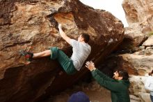 Bouldering in Hueco Tanks on 02/22/2019 with Blue Lizard Climbing and Yoga

Filename: SRM_20190222_1657240.jpg
Aperture: f/5.6
Shutter Speed: 1/800
Body: Canon EOS-1D Mark II
Lens: Canon EF 16-35mm f/2.8 L