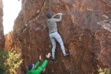 Bouldering in Hueco Tanks on 02/24/2019 with Blue Lizard Climbing and Yoga

Filename: SRM_20190224_1037180.jpg
Aperture: f/4.0
Shutter Speed: 1/500
Body: Canon EOS-1D Mark II
Lens: Canon EF 50mm f/1.8 II
