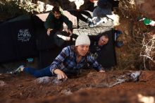 Bouldering in Hueco Tanks on 02/24/2019 with Blue Lizard Climbing and Yoga

Filename: SRM_20190224_1055450.jpg
Aperture: f/5.0
Shutter Speed: 1/400
Body: Canon EOS-1D Mark II
Lens: Canon EF 16-35mm f/2.8 L