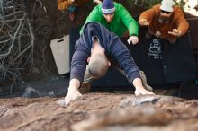 Bouldering in Hueco Tanks on 02/24/2019 with Blue Lizard Climbing and Yoga

Filename: SRM_20190224_1107210.jpg
Aperture: f/4.0
Shutter Speed: 1/320
Body: Canon EOS-1D Mark II
Lens: Canon EF 50mm f/1.8 II