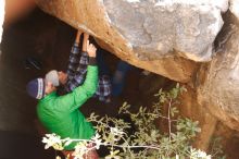 Bouldering in Hueco Tanks on 02/24/2019 with Blue Lizard Climbing and Yoga

Filename: SRM_20190224_1117090.jpg
Aperture: f/4.0
Shutter Speed: 1/250
Body: Canon EOS-1D Mark II
Lens: Canon EF 50mm f/1.8 II