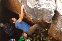 Bouldering in Hueco Tanks on 02/24/2019 with Blue Lizard Climbing and Yoga

Filename: SRM_20190224_1119070.jpg
Aperture: f/4.0
Shutter Speed: 1/500
Body: Canon EOS-1D Mark II
Lens: Canon EF 50mm f/1.8 II