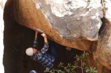 Bouldering in Hueco Tanks on 02/24/2019 with Blue Lizard Climbing and Yoga

Filename: SRM_20190224_1121100.jpg
Aperture: f/4.0
Shutter Speed: 1/400
Body: Canon EOS-1D Mark II
Lens: Canon EF 50mm f/1.8 II