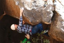 Bouldering in Hueco Tanks on 02/24/2019 with Blue Lizard Climbing and Yoga

Filename: SRM_20190224_1121260.jpg
Aperture: f/4.0
Shutter Speed: 1/500
Body: Canon EOS-1D Mark II
Lens: Canon EF 50mm f/1.8 II