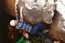 Bouldering in Hueco Tanks on 02/24/2019 with Blue Lizard Climbing and Yoga

Filename: SRM_20190224_1121300.jpg
Aperture: f/4.0
Shutter Speed: 1/640
Body: Canon EOS-1D Mark II
Lens: Canon EF 50mm f/1.8 II