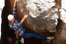 Bouldering in Hueco Tanks on 02/24/2019 with Blue Lizard Climbing and Yoga

Filename: SRM_20190224_1121360.jpg
Aperture: f/4.0
Shutter Speed: 1/800
Body: Canon EOS-1D Mark II
Lens: Canon EF 50mm f/1.8 II