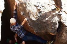 Bouldering in Hueco Tanks on 02/24/2019 with Blue Lizard Climbing and Yoga

Filename: SRM_20190224_1121361.jpg
Aperture: f/4.0
Shutter Speed: 1/1000
Body: Canon EOS-1D Mark II
Lens: Canon EF 50mm f/1.8 II