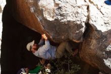 Bouldering in Hueco Tanks on 02/24/2019 with Blue Lizard Climbing and Yoga

Filename: SRM_20190224_1127270.jpg
Aperture: f/5.6
Shutter Speed: 1/400
Body: Canon EOS-1D Mark II
Lens: Canon EF 50mm f/1.8 II