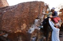 Bouldering in Hueco Tanks on 02/24/2019 with Blue Lizard Climbing and Yoga

Filename: SRM_20190224_1213480.jpg
Aperture: f/5.6
Shutter Speed: 1/400
Body: Canon EOS-1D Mark II
Lens: Canon EF 16-35mm f/2.8 L