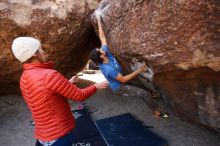Bouldering in Hueco Tanks on 02/24/2019 with Blue Lizard Climbing and Yoga

Filename: SRM_20190224_1214530.jpg
Aperture: f/4.0
Shutter Speed: 1/640
Body: Canon EOS-1D Mark II
Lens: Canon EF 16-35mm f/2.8 L