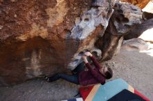 Bouldering in Hueco Tanks on 02/24/2019 with Blue Lizard Climbing and Yoga

Filename: SRM_20190224_1220210.jpg
Aperture: f/5.6
Shutter Speed: 1/320
Body: Canon EOS-1D Mark II
Lens: Canon EF 16-35mm f/2.8 L