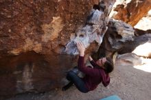 Bouldering in Hueco Tanks on 02/24/2019 with Blue Lizard Climbing and Yoga

Filename: SRM_20190224_1220330.jpg
Aperture: f/5.6
Shutter Speed: 1/400
Body: Canon EOS-1D Mark II
Lens: Canon EF 16-35mm f/2.8 L